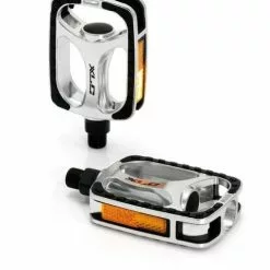 XLC City-/Comfort-Pedal PD-C03 Alu, Gummiauflage, Silber/schwarz