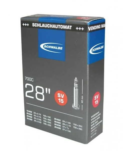 Schlauch Schwalbe SV15 In Folie 27/28x3/4-1 1/8" 18/28-622/630 SV 40mm