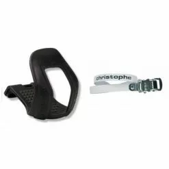 Pedalhaken Zéfal Christophe S/M Pedal Haken Retro Pedalriemen Paar Zefal 516 Weiß, 370mm, Leder