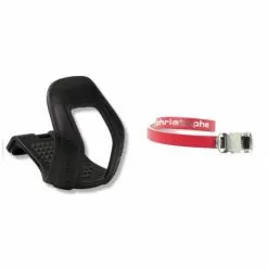 Pedalhaken Zéfal Christophe S/M Pedal Haken Retro Pedalriemen Paar Zefal 516 Rot, 370mm, Leder