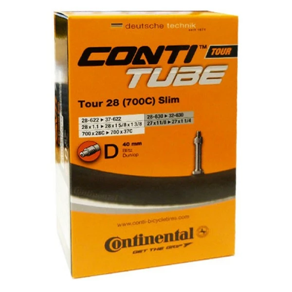 Continental Schlauch Conti 28x1.10-1.40Z 28-37/622-642 D40, TOUR 28 Slim DV 40 Mm
