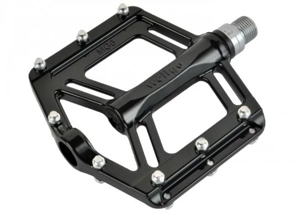 Wellgo, Pedale, MG6 AL, MTB/BMX, Schwarz, Plattformpedal Mit Austauschbaren Pins, Alu-Käfig, Paar