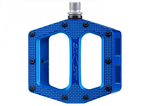 Azonic Plattformpedal MTB Pucker Up Blau Robustes DH- Und AM Pedal 100x100mm