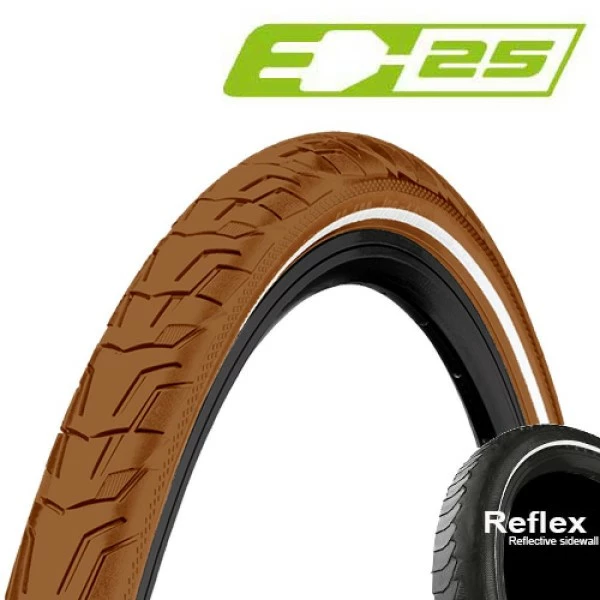 Reifen Continental Conti 37-622 RIDE City, E-25, Draht, Reflex Braun