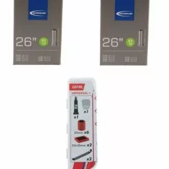 2x Schwalbe Schlauch AV13 26x1.50-2.40" (40/62-559) + 1x Reparatur-Set Universal Zefal