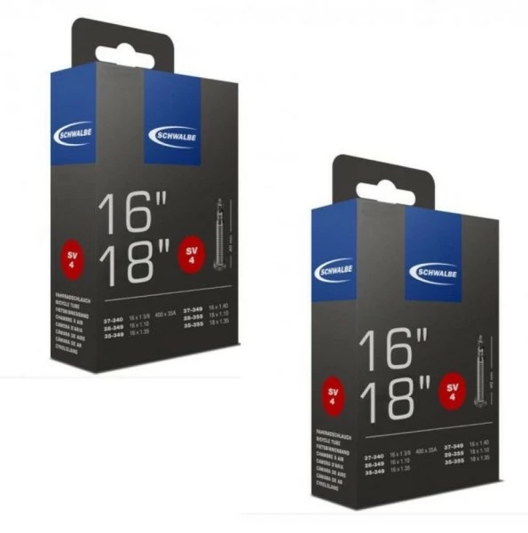 2 X Schlauch Schwalbe SV4 16/18x1 1/8-1 3/8