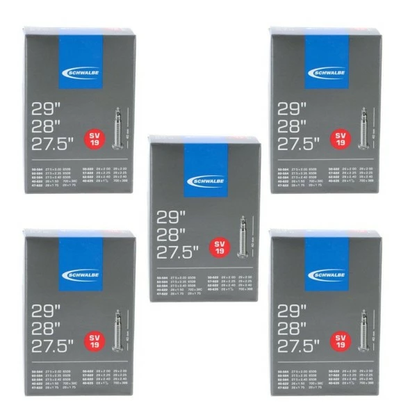 5 X Schwalbe Schlauch SV19 (40/62-584/622/635) 27,5/28/29 X1.50-2.40" Zoll SV 40mm Sclaverand 5er Se