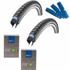 Schwalbe MARATHON PLUS TOUR 28x1.75 + 2x AV17 Schlauch + Reifenheber