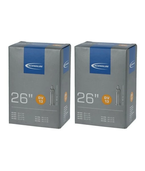 2 X Schwalbe Schlauch DV13 26x1.50-2.40" (40/62-559) - 26 Zoll DV 40mm
