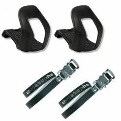 Pedalhaken Zéfal Christophe S/M Pedal Haken Retro Pedalriemen Paar Zefal 516 Schwarz, 370mm, Leder R